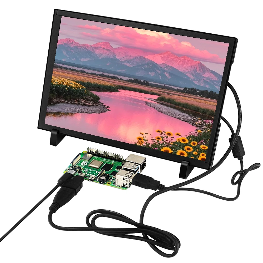 7 Inch LCD Display Module for Raspberry Pi 1024*600 HD HDMI Capacitive Touch Screen IPS Full View with Speaker