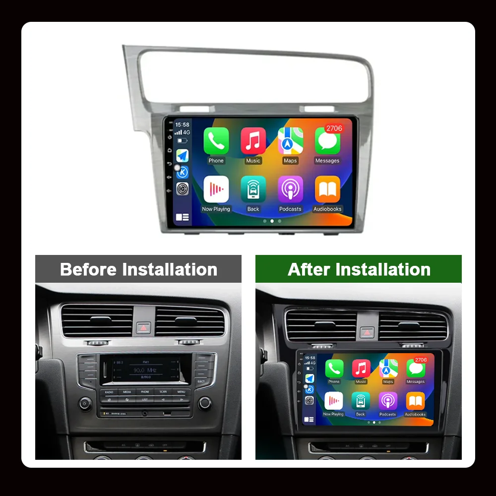 نظام التشغيل أندرويد 10 بوصة لشركة فولكس فاجن فولكس فاجن جولف 7 2013 - 2017 نظام تحديد المواقع والملاحة واي فاي DSP ستيريو لاسلكي Carplay Autoradio 4G أدوات السيارات