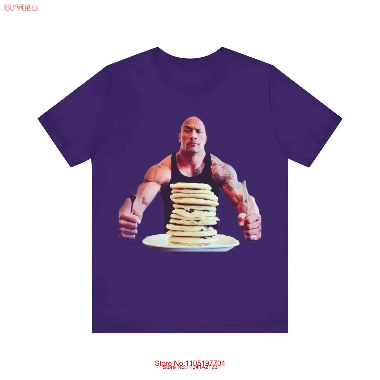 Dwayne The Rock Johnson x Pancake Breakfast Munch camiseta vintage gráfico lavado elegante Casual ropa de diseñador moda