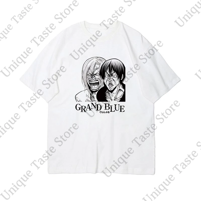 ‌Grand Blue Dreaming T Shirt Iori Kitahara Kouhei Imamura Funny Manga Face Printed T-shirt Unisex Cotton Short Sleeve Tee Tops