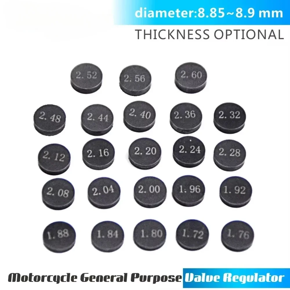 Motorcycle Engine Parts Adjustable Valve Pad Shims diameter 8.85-8.9 mm thickness 1.72mm-2.6mm Valve Shim Kit For KT/M 250 450