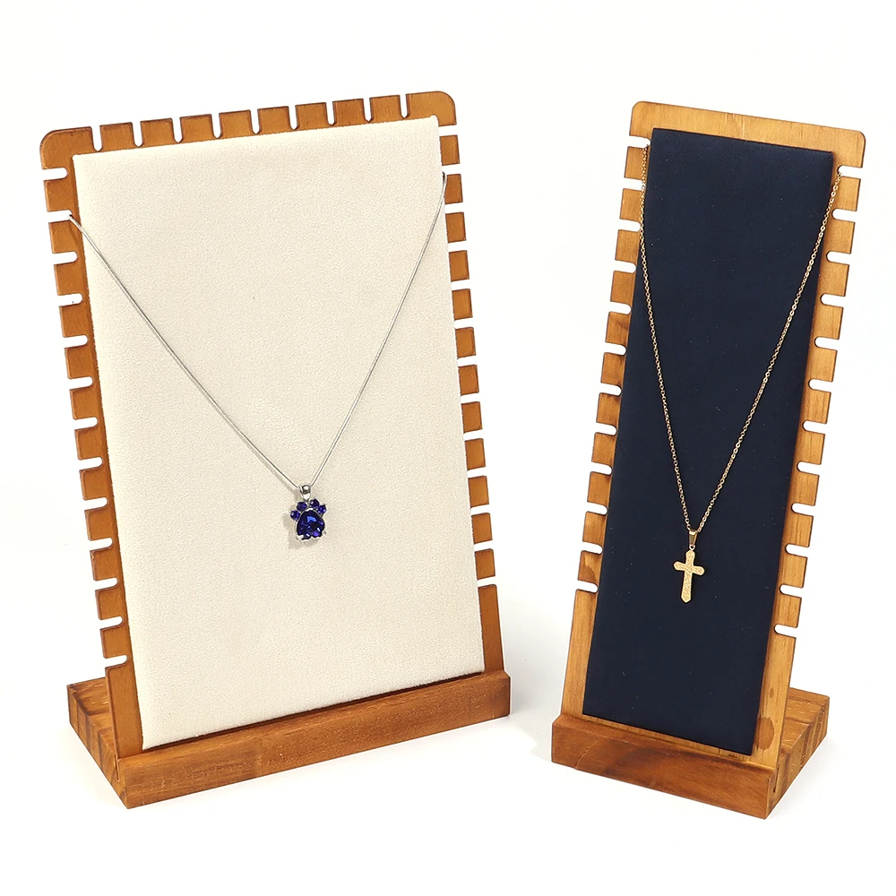 

1Pc Solid Wood Jewelry Display Stand Necklace Showcase Holder Pendant Long Chain Handing Organizer Holder For Necklaces