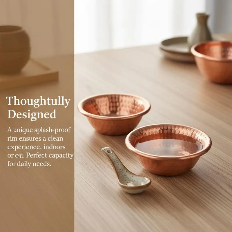 Nepalese Pure Copper Water Supply Bowl Handmade Small Auspicious Hammer Pattern Holy Water Bowl For Buddha Buddhist Supplies