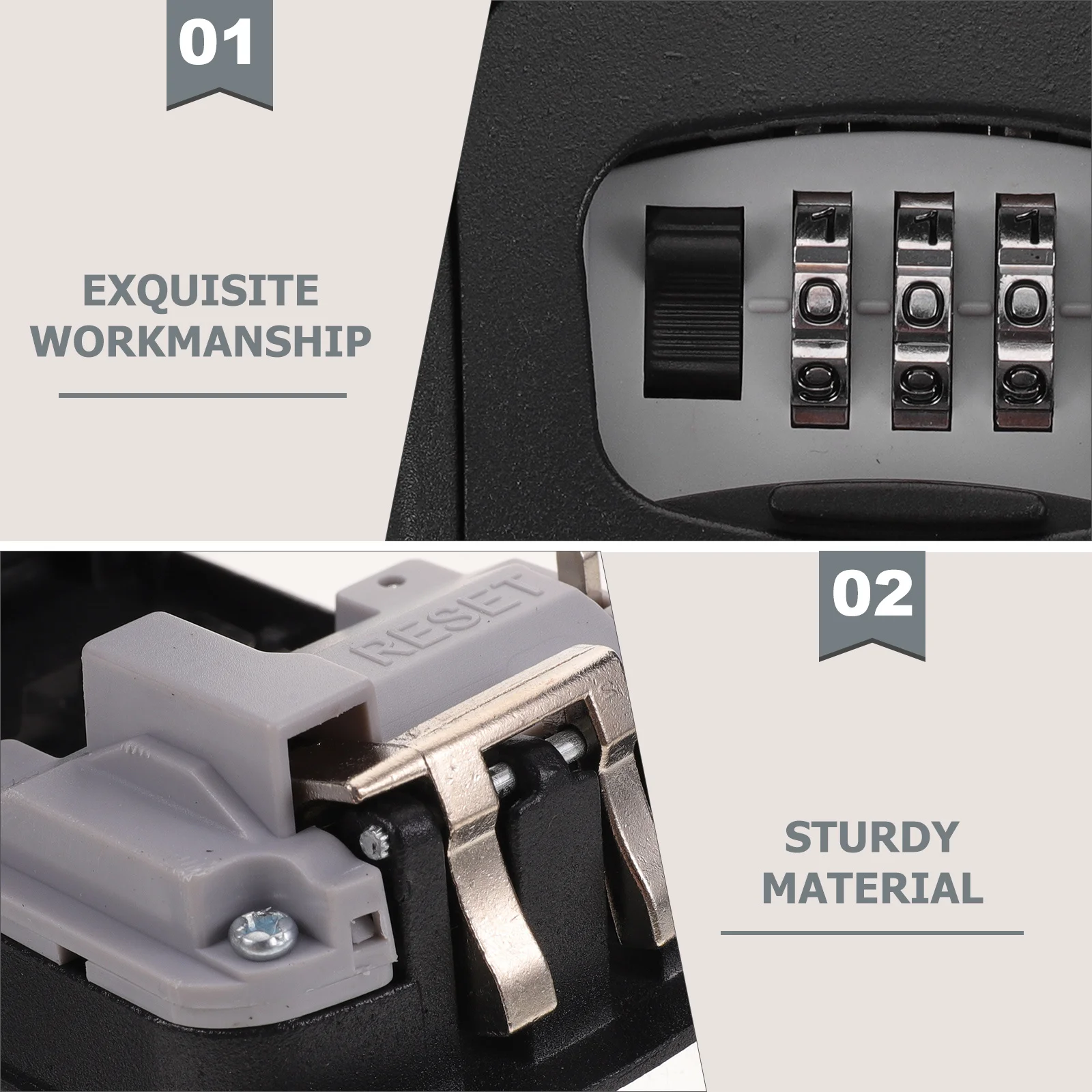 Wall Mount Key Box 4-Digit Combination Lock for Exterior Doors Secure Key Storage for Schools Nursing Facilities