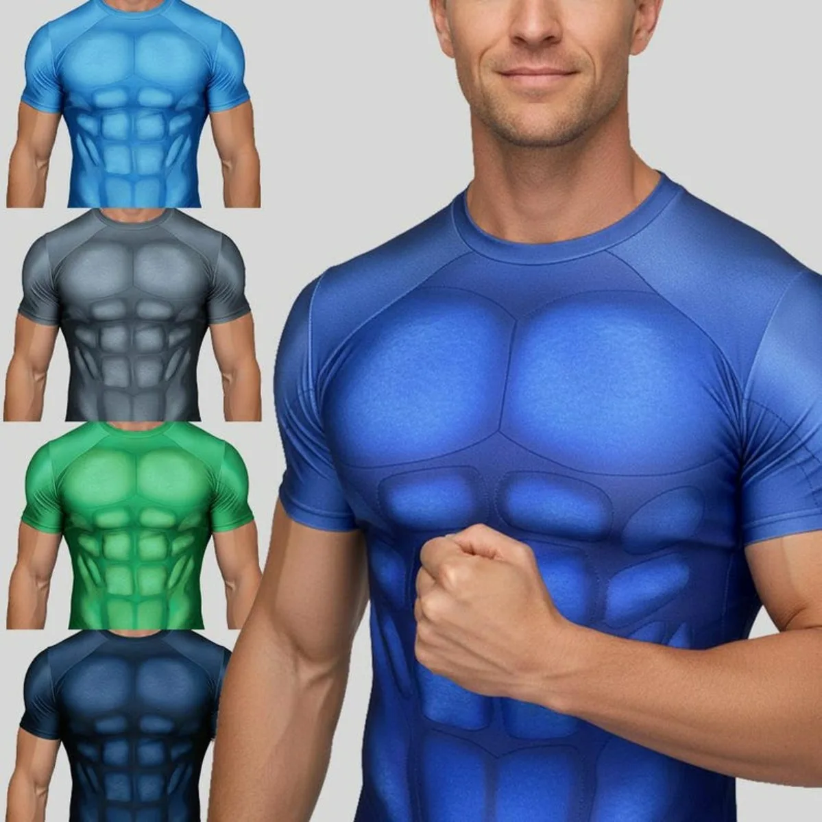 Camiseta deportiva con estampado muscular 3D para hombre, camiseta gráfica para gimnasio y culturismo, camiseta de entrenamiento de moda para entrenamiento y moda de verano