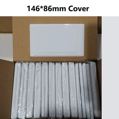 5 peças 146 tipo retângulo painel de cobertura interruptor de parede soquete placa de cobertura de painel em branco 146*86mm