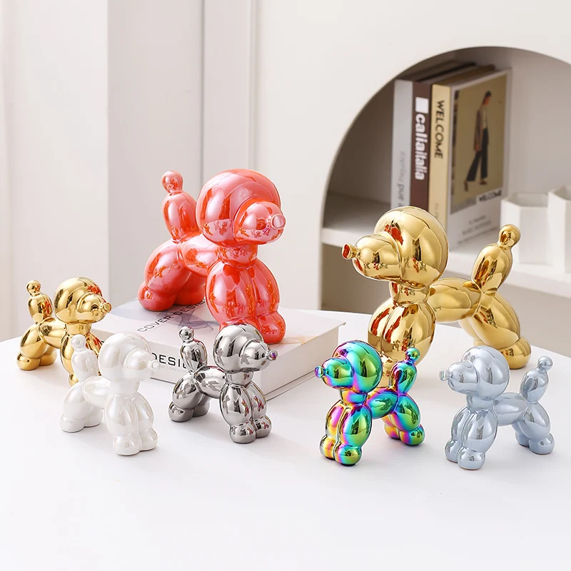 Needoh Ceramic Guest Dog Figurine Home Decor Room Decoration Accessories Office Nordic Animal Decorative Sculptures Figurines