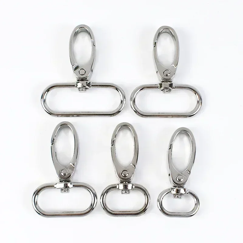 Meetee 50 Pieces Metal Snap Hook Bag Hardware Silver 3