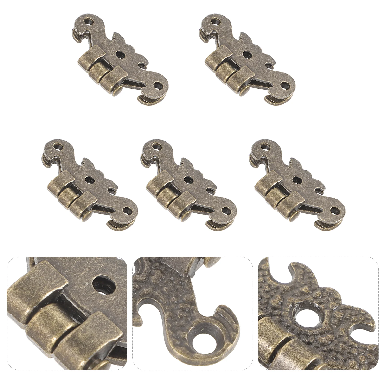 

5 Pcs Vintage Hinge Kitchen Cabinet Hinges for Doors Small Metal Zinc Alloy Replacement