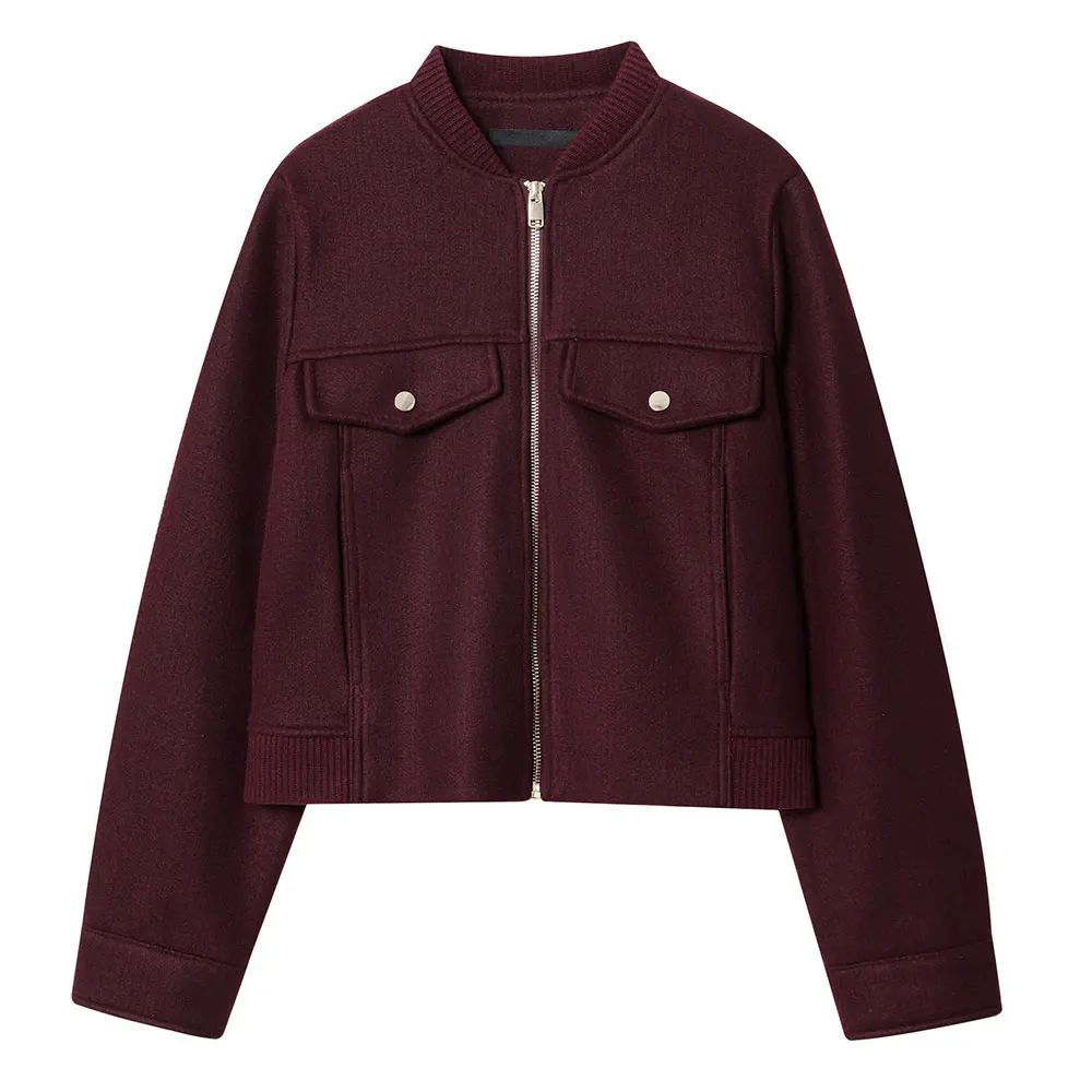 

Women's Fashion Casual Loose round Neck Zipper Jacket Outerwear for Spring Autumn Winter