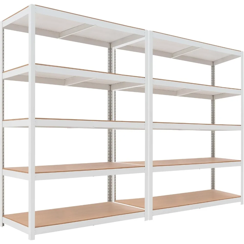 Heavy Duty Garage Storage Shelving ,Adjustable 5-Tier Metal Shelves Laminated Shelf Industrial Utility Rack Pantry