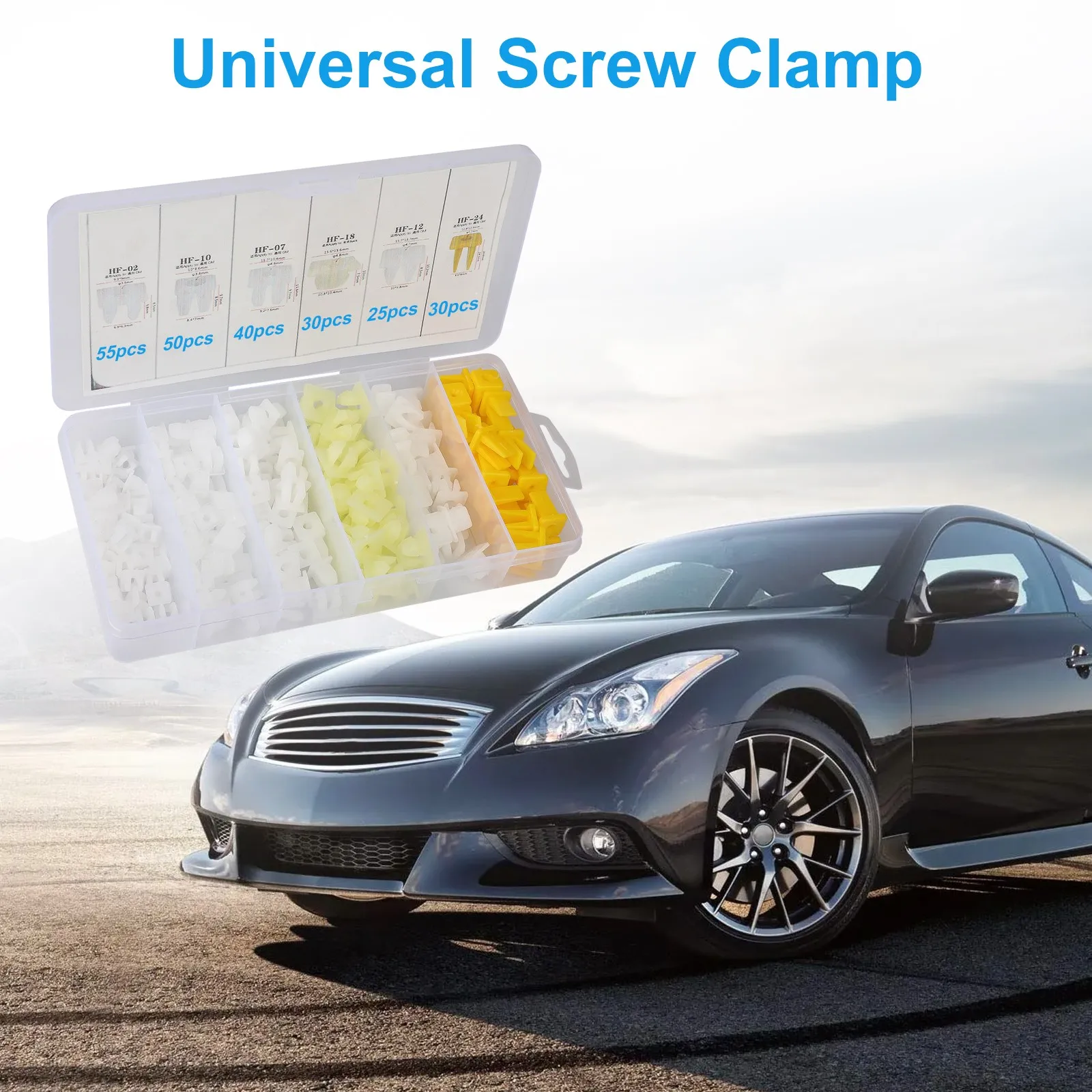 230PCS Universal Car Push Retainer Self-Tapping Screw Fixing Clips Fasteners Set