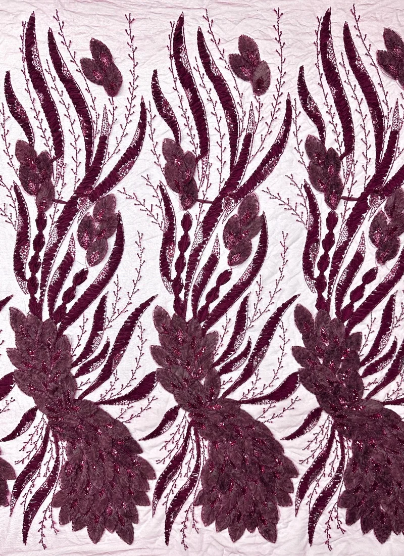 

Роскошная африканская 3D-ткань с бисером и кружевом, французское кружево с пайетками, нигерийская вышитая ткань для свадебных и вечерних платьев 2026 года