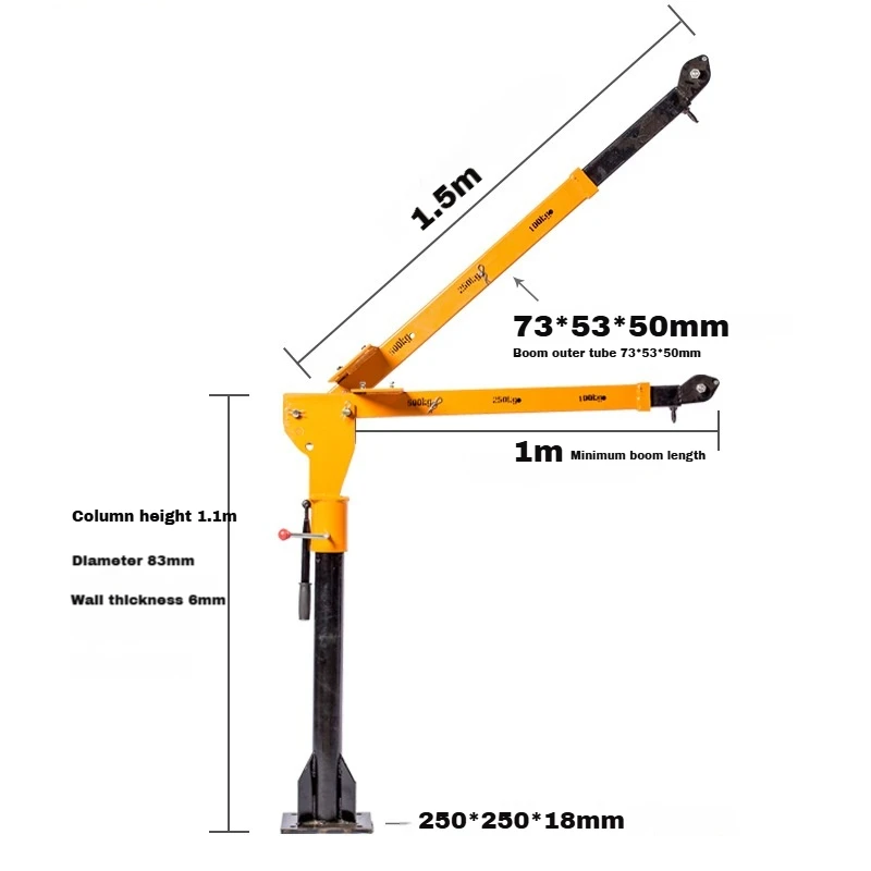 

12V Electric Supply Lifting Tools Pickup Easy Install Mini Crane Lift Cargo Mounted Crane for Truck Trailer Loading Machine