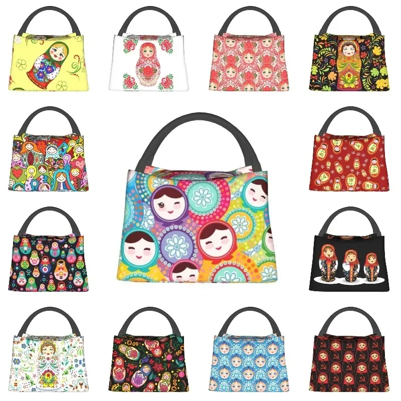 Custom Russian Dolls Matryoshka Lunch Bags Women Cooler Warm Insulated Lunch Box for Work Pinic or Travel