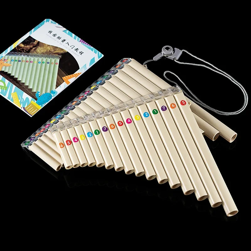 16 18 Pipe Pan Flute G-G3 Key Pan Pipes ABS Panpipes Chinese Traditional Woodwind Instrument With Carry Bag Musical Instruments