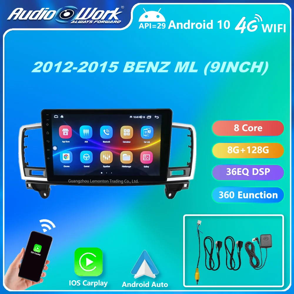 Android  9 inch Touchscreen Radio for 2014-2015 Mercedes BENZ ML USB WIFI AUX Backup GPS Navigation