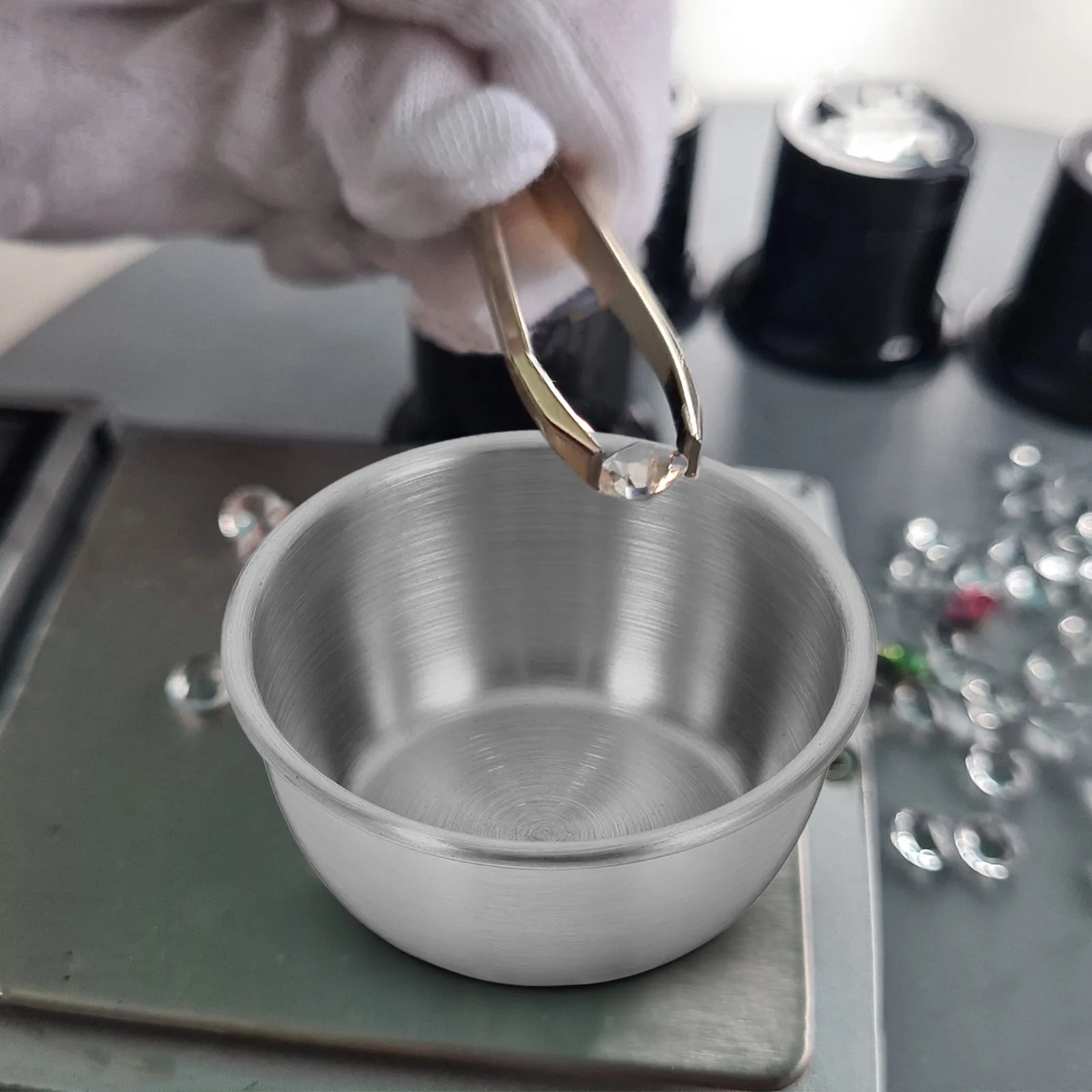 Diamond Scale Pan Stainless Steel Mini Weigh Boats Accurate Jewelry Liquid Powder Measuring Tray Laboratory Accessories