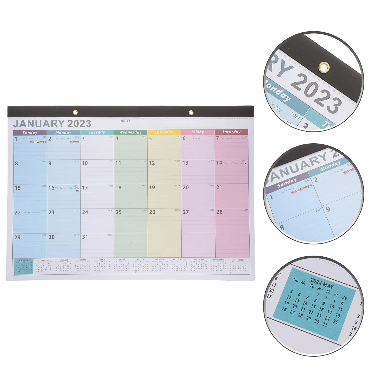 

2023 English Edition Monthly Wall Calendar Thick Paper Hanging Calendar for Office Home Wall Decoration Easy Tear Resistant