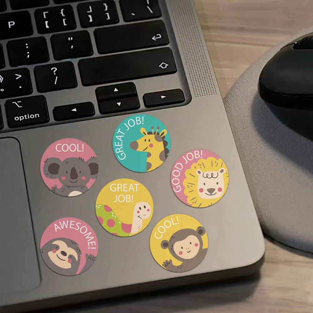 500PCSins Inspirational Cartoon Cute Animal Adhesive Sticker Stationery Sealing Label