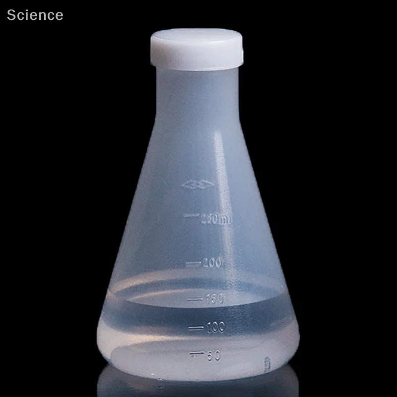50ml To 1000ml Lab Plastic Erlenmeyer Flask Conical Container Bottle With Screw Cap For Laboratory Experiment
