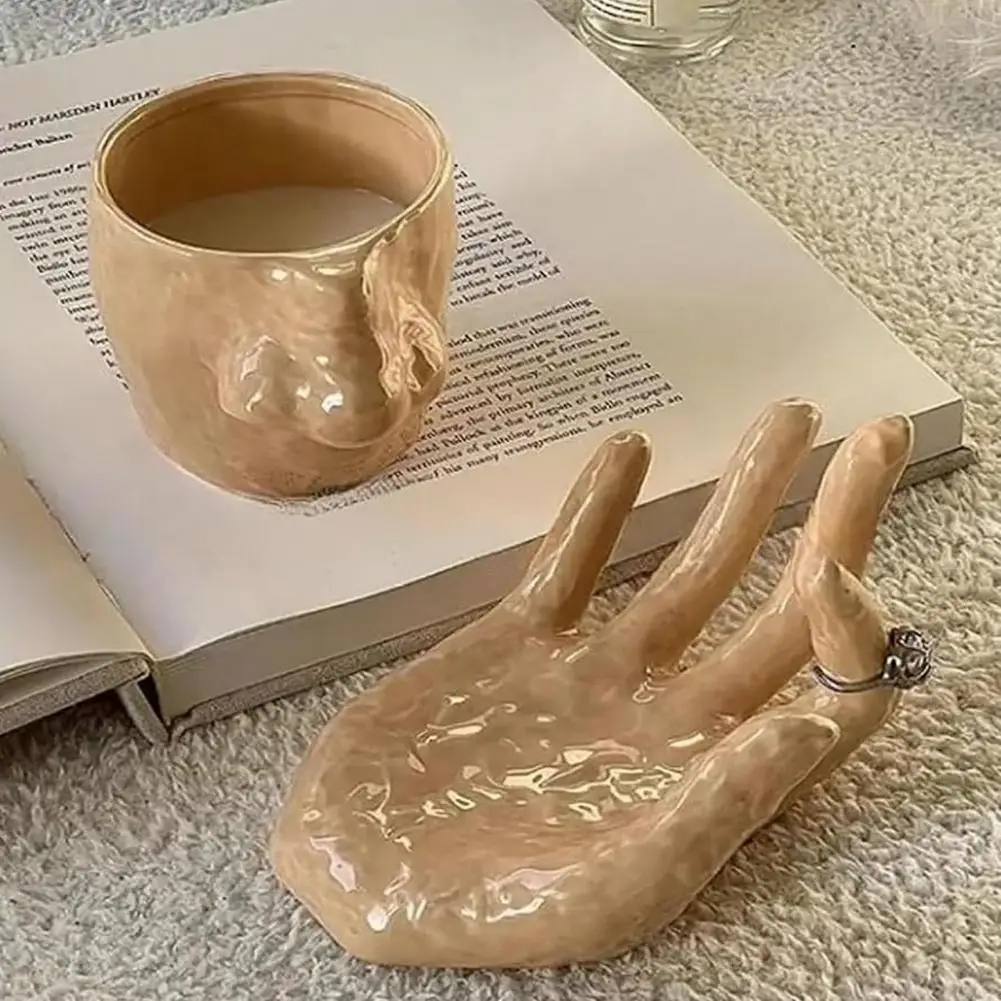 

Забавный набор кружки и тарелок для сбора носа, керамическая кружка, 410 мл, кофейная чашка с носом, держатель для ручек, органайзер для кистей для макияжа, подарки для друзей