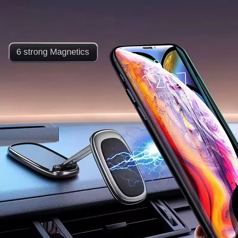 Mini Magnetic Car Phone Holder Rotatable Collapsible Magnet Smartphone Mobile Stand Cell GPS For iPhone Xiaomi Huawei Samsung LG