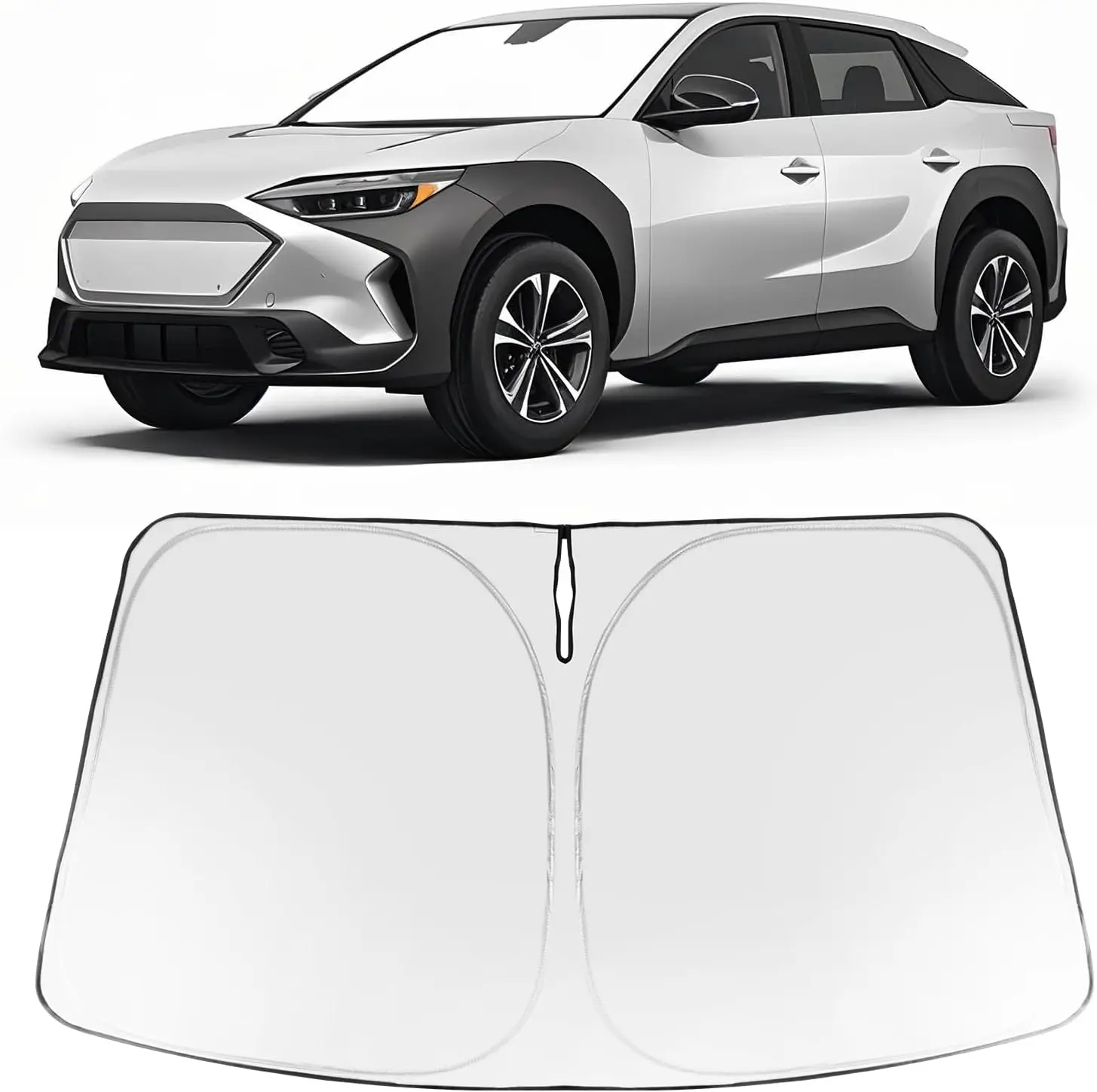 

Custom Fit Windshield Sun Shade for Solterra 2023-2026, Foldable Front Sun Visor Blocks UV Rays Keeps Car Cooler