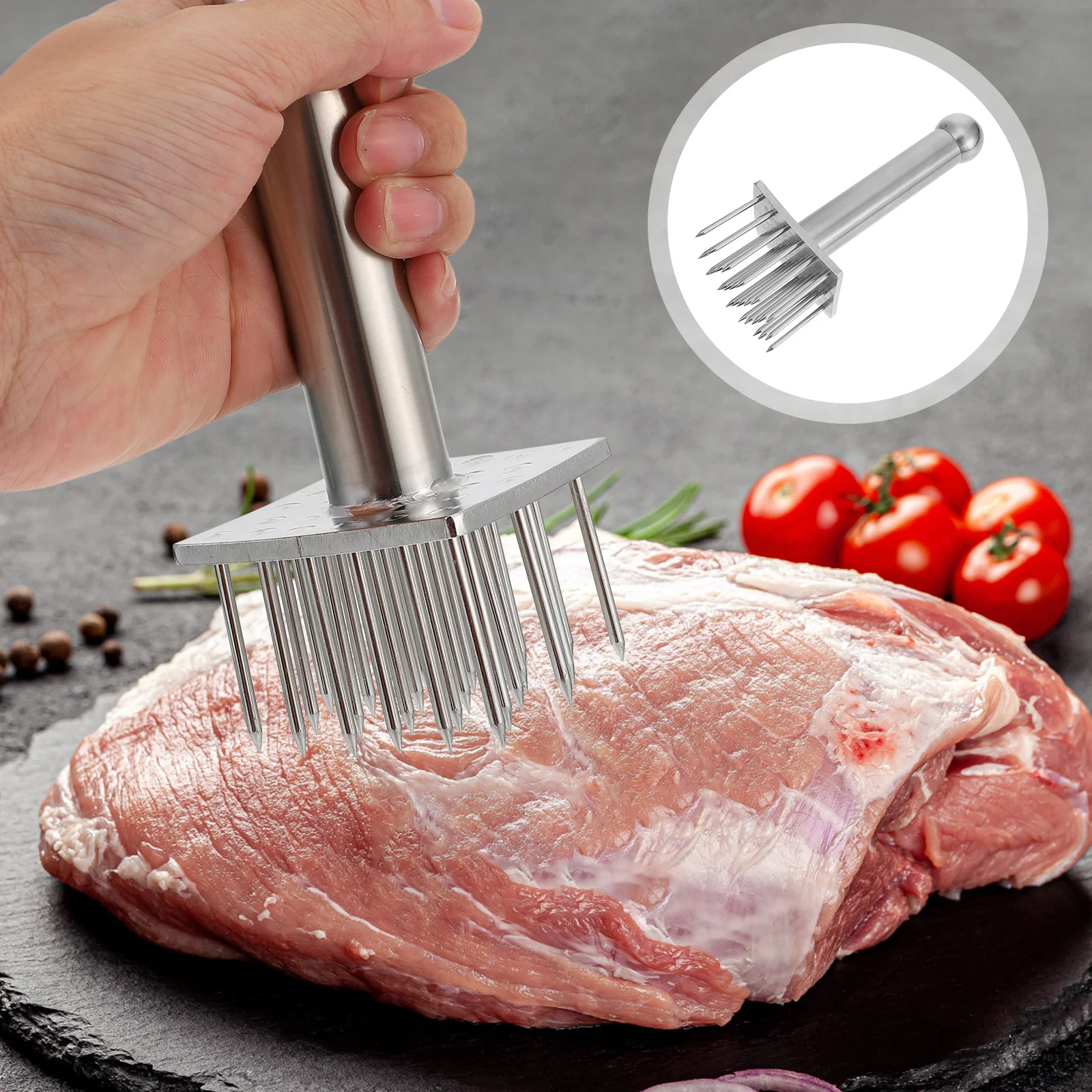 

1Pcs Stainless Meat Tenderizer Needle Up and Storage Suitable for Various Meats Steak Tenderizing Tool