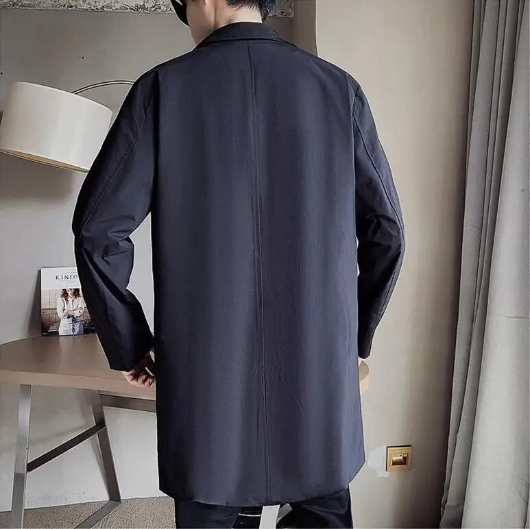 معطف رجالي متوسط الطول غير رسمي معطف كوري عصري على الطراز البريطاني ربيع الخريف وصول جديد رقيق عادي #4