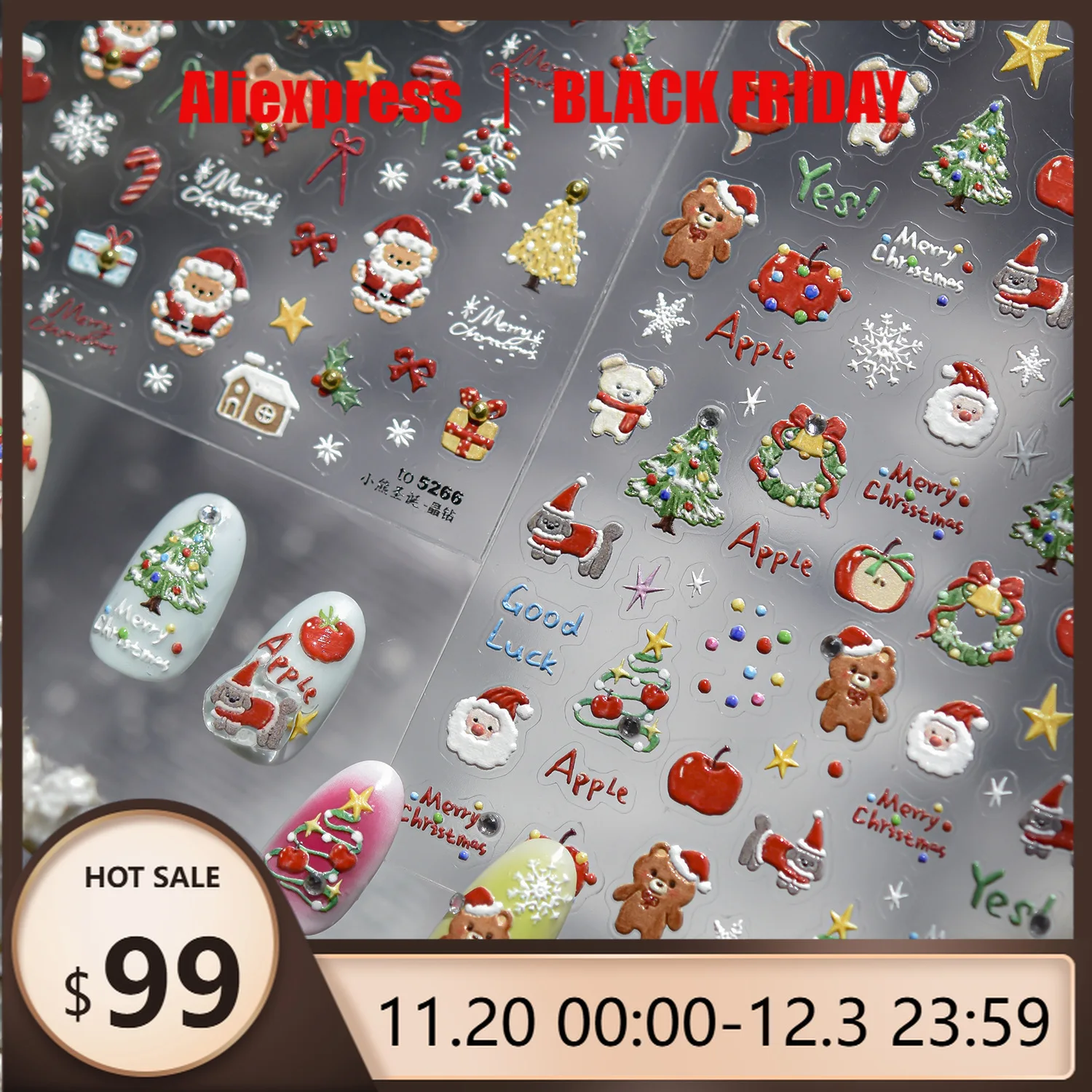 

Рождественские 3D мультяшные наклейки для ногтей, роскошные хрустальные бриллианты, медведь, дерево, яблоко, клейкие наклейки для дизайна ногтей, сделай сам, новые украшения для ногтей