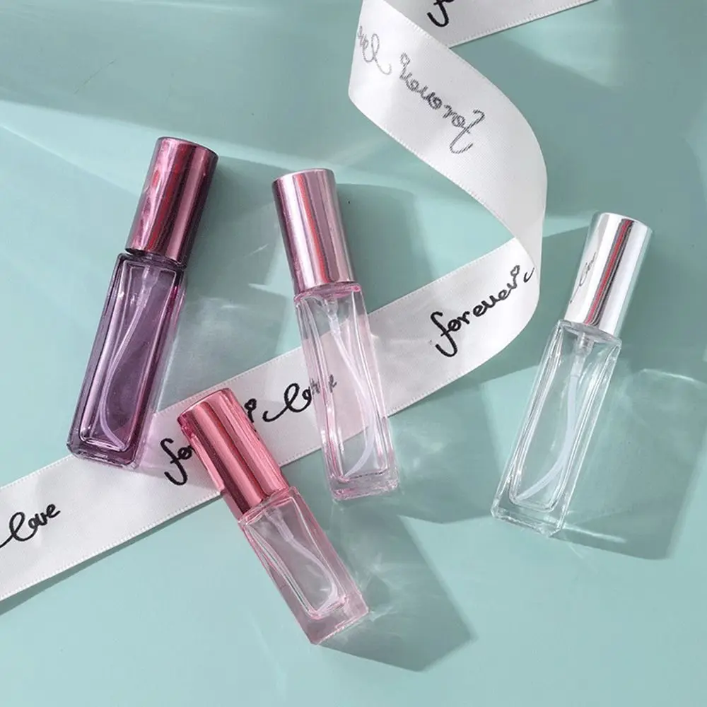 Cosmetic Container Colorful Square Spray Bottle 10ml 20ml Fine Mist Glass Bottle Refillable Bottle Mini Sample Vials Travel