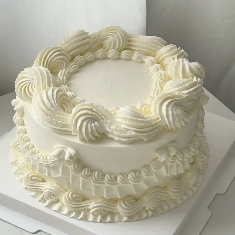 Korean Retro Decorated Small Fresh Simulation Birthday Cake Model Plastic Decoration Showcase Sample Display Photography Props