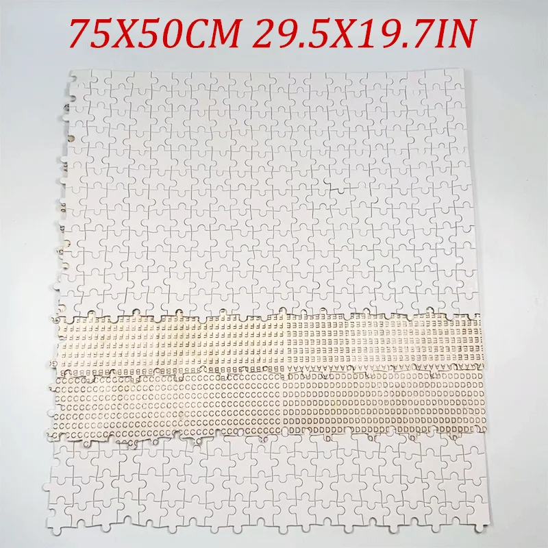1000 Pieces Wooden Blank Partition Puzzle 75x50cm 29.5x19.7 Inches, DIY Coloring, Back Letter Code |Art Handmade Set