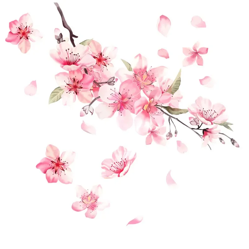 Oriental Cherry Blossom Love Charm Pink Vinyl Car Stickers Camper Sticker Decal Waterproof Accessories
