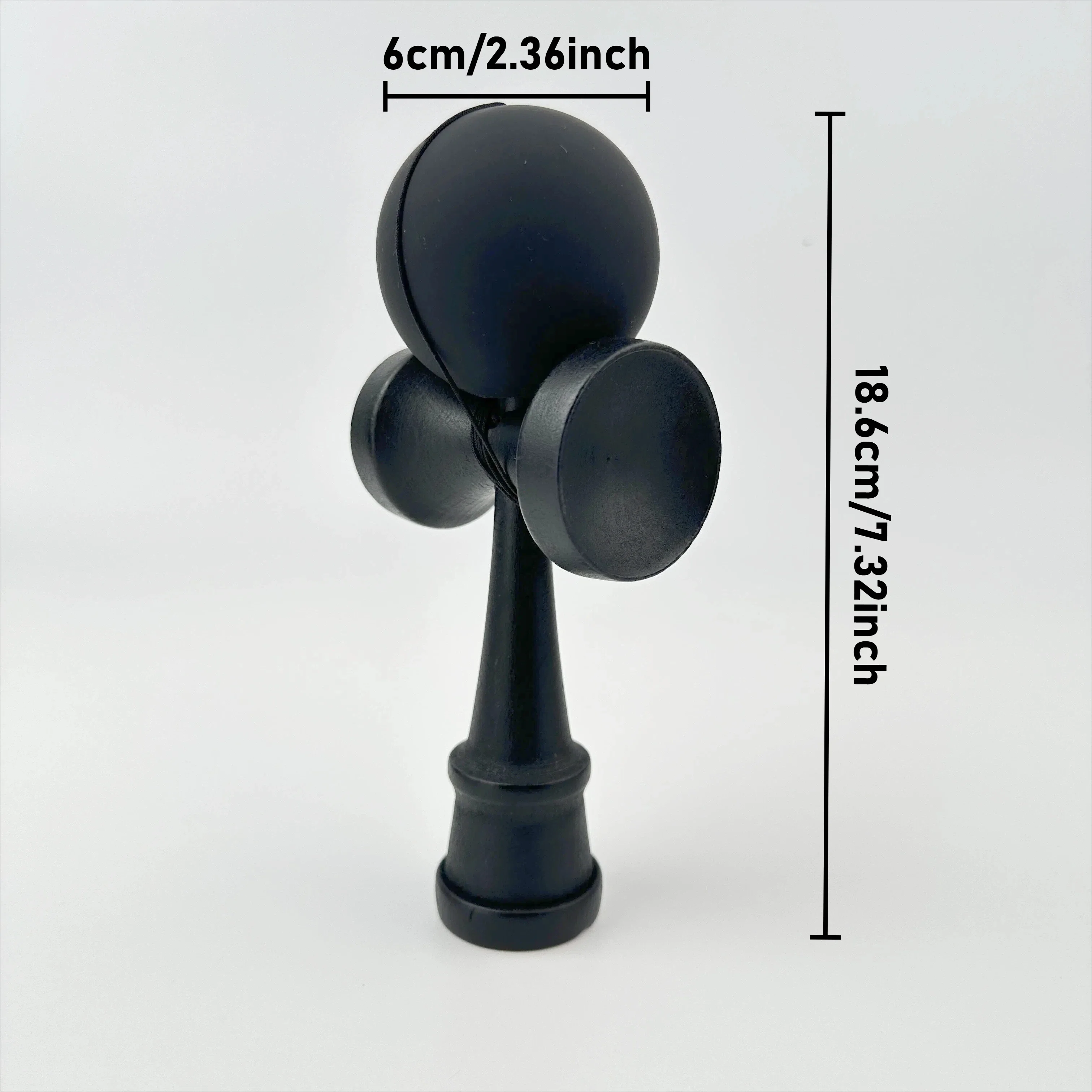 Black Kendama Skill Ball – Durable Beech Wood Hand-Eye Coordination Trainer for Adults, Designed for Reaction Speed Improvement