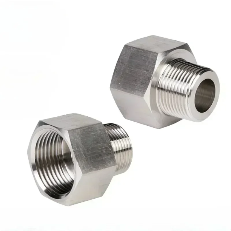 M12 أنثى إلى ذكر M10 M12 1/8 "1/4" 3/8 "BSP NPT عرافة المخفض جلبة 304 الفولاذ المقاوم للصدأ محول الضغط العالي لضغط Gau