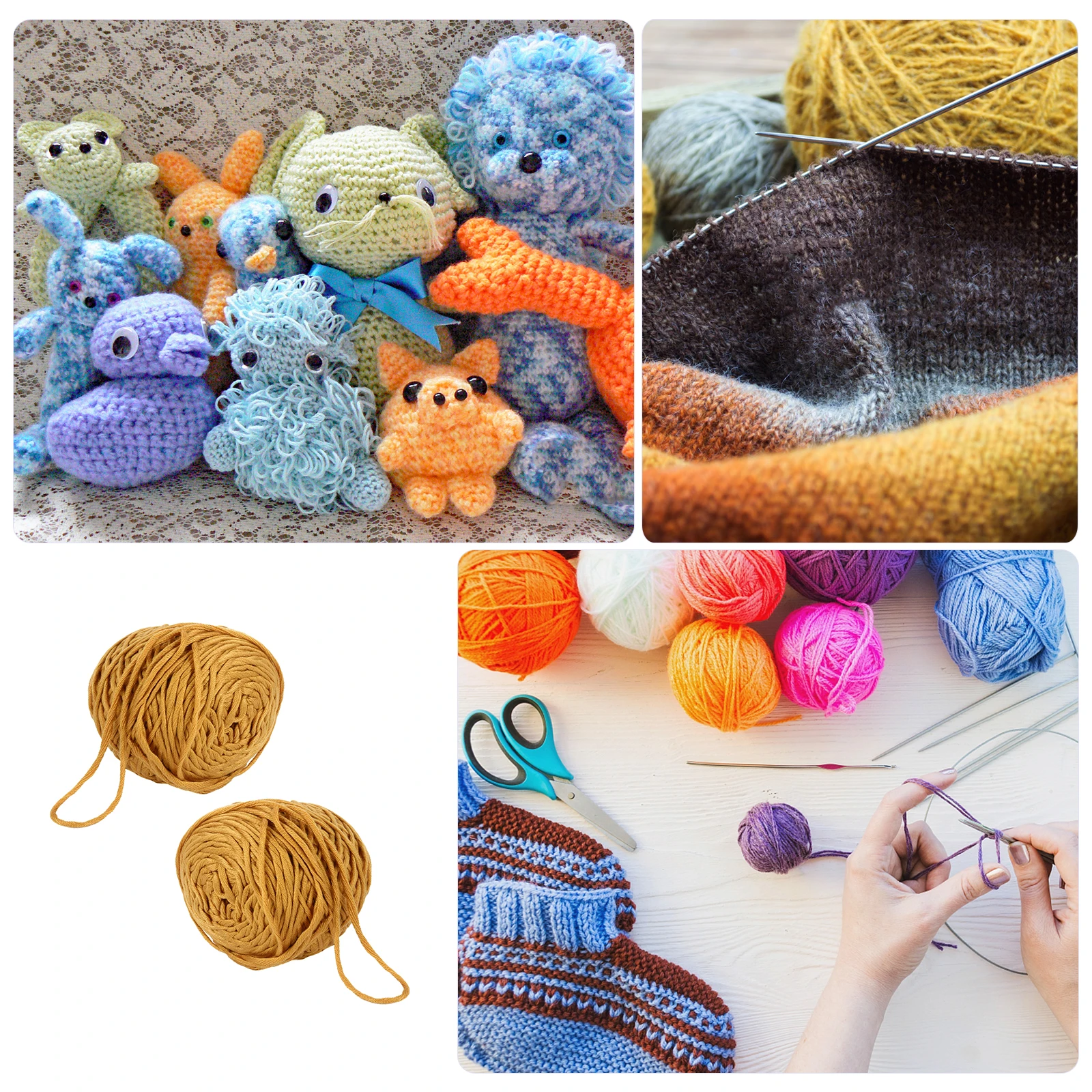 

2 Pcs Woven Material Hand Knitting Yarn Supplies Wool Milk Cotton DIY Household
