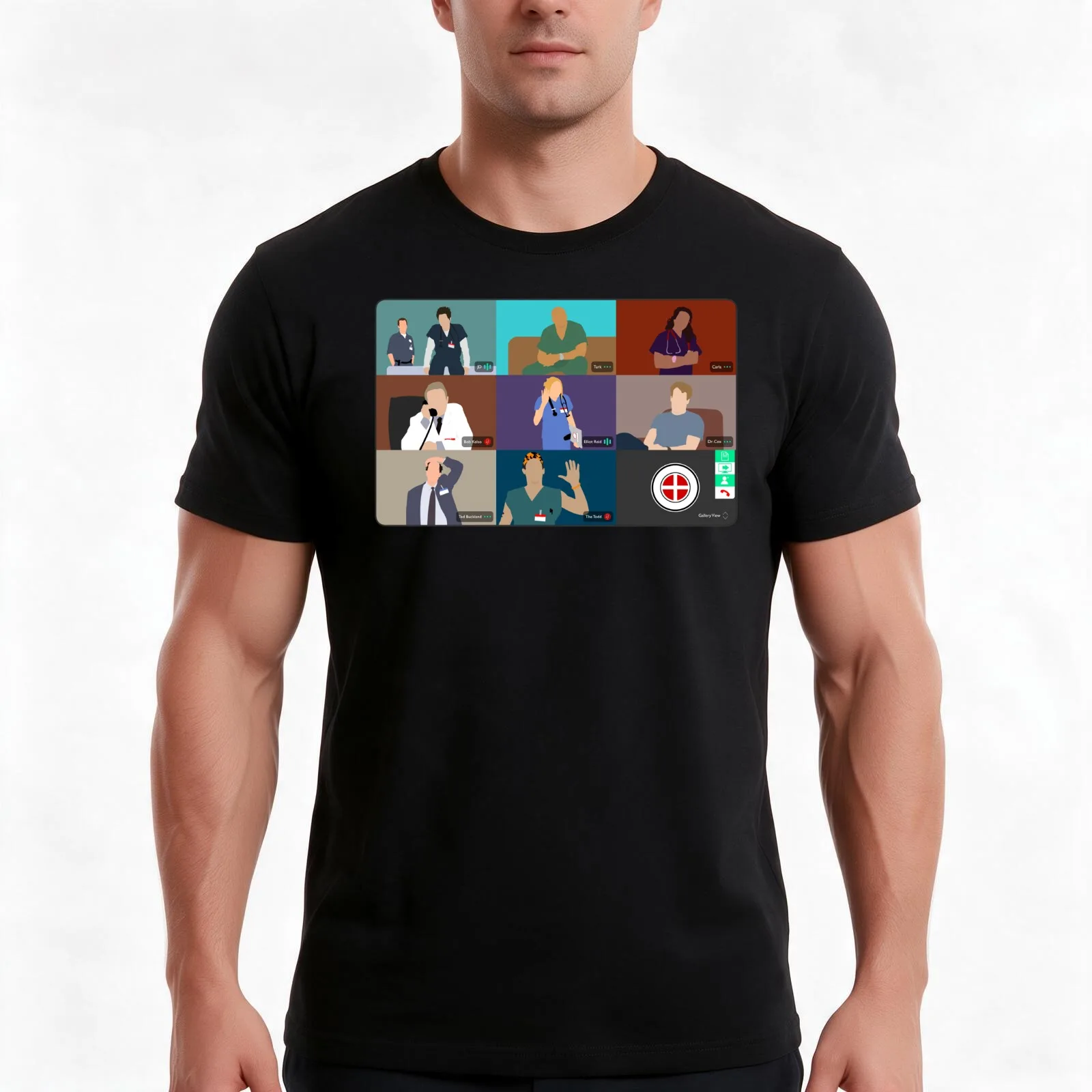 Scrubs Virtual Hangout T-Shirt Summer Casual Cotton Tee Oversized Streetwear Tops Vintage Graphic Print Unisex Men Women