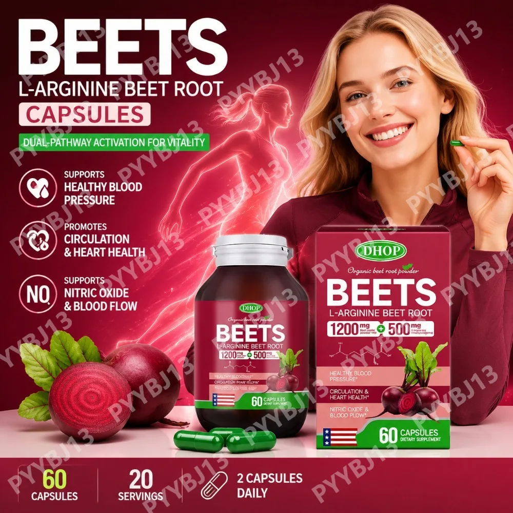 DHOP Arginine Beet Root Complex Advanced Formula for Daily Vitality Healthy Blood Pressure and Optimal Circulation Support Adult