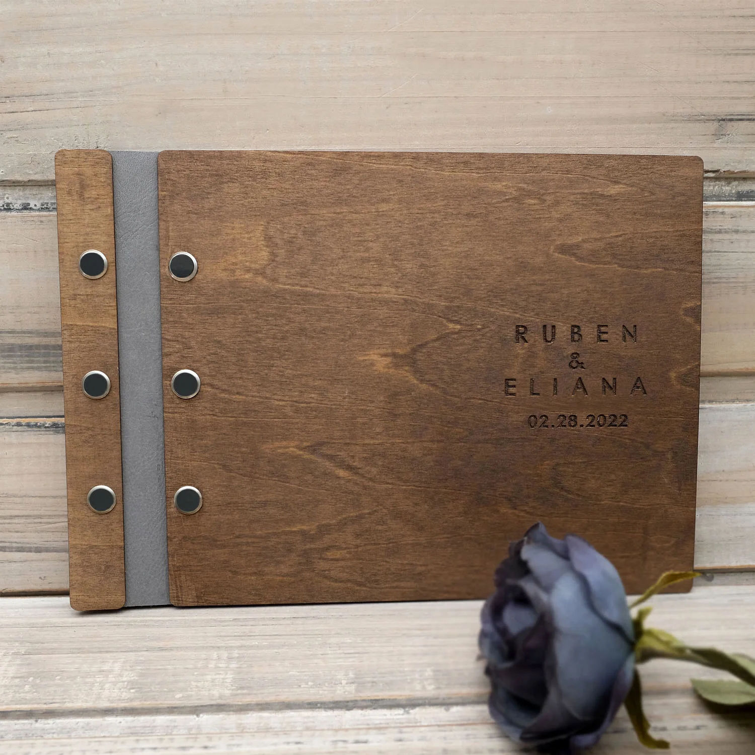 Libro degli ospiti in legno rustico personalizzato, cartello personalizzato per matrimonio, album di libri con firme di memoria, decorazione per