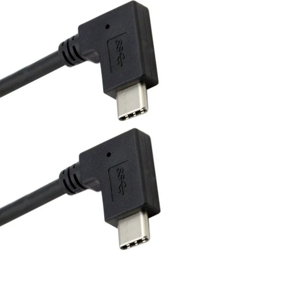 

PD fast charging type-c 3.1 dual bend data cable for public to public audio transmission USB-C power bank short line extension c