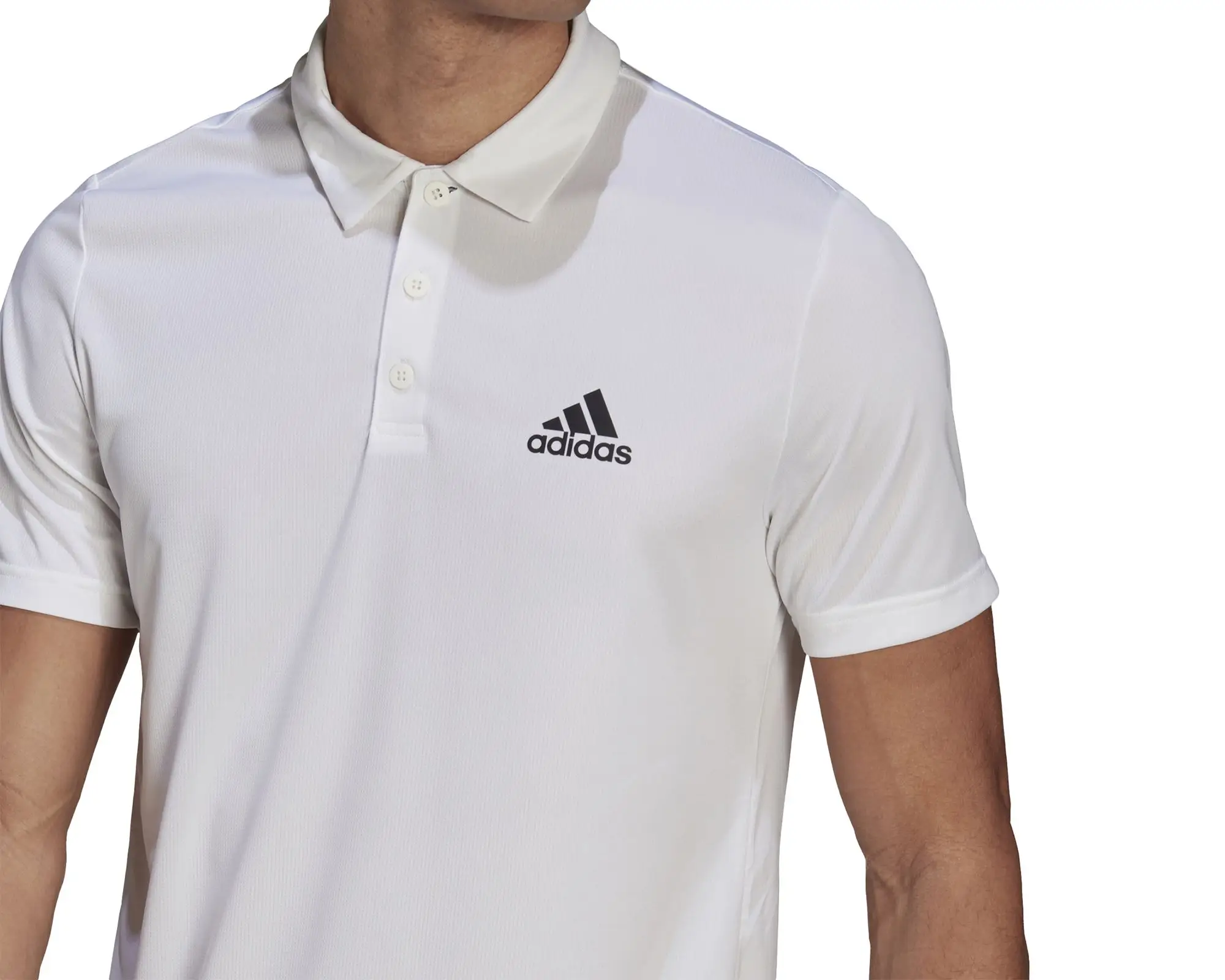 Adidas Original Black men's Training Polo t-shirt Flexible Moisture-wicking Polyester with Collar for Daily Sports and Running