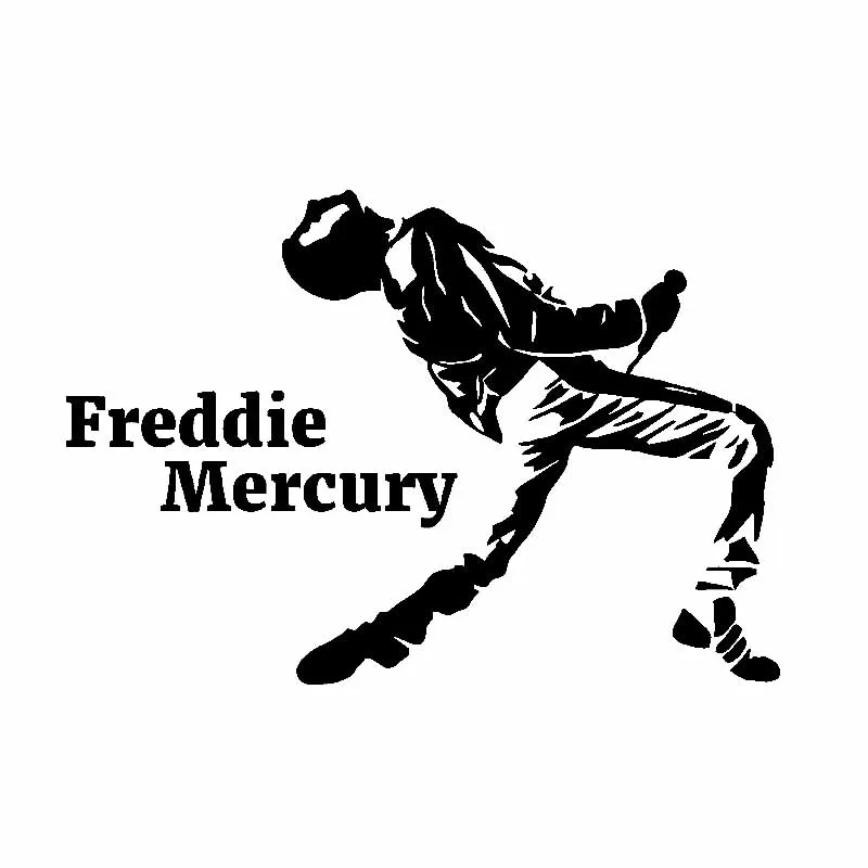 Car Sticker Freddie Mercury Queen Music Rock PVC Car Decoration Accessories Decal Waterproof Sunscreen Black/White,16cm*11cm