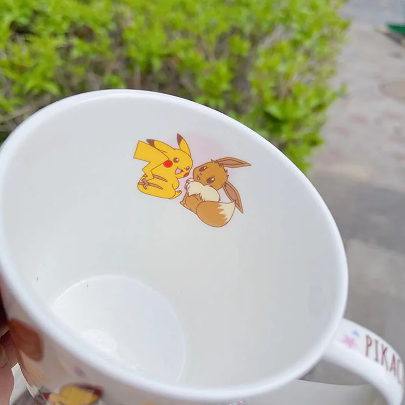 Taza de cerámica con estampado de dibujos animados de Pokémon, figura de Anime Pikachu Eeveelution, taza de agua con bonito patrón, taza de leche para niños, taza de café de cerámica