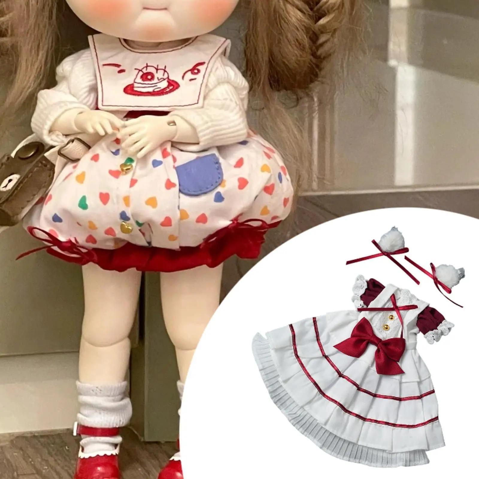 Conjunto de Ropa para Muñecas BJD 1/6, Vestido de Tela para Muñecas de 30 cm, Accesorios para Disfraces y Juegos de Imitación