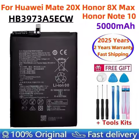 100% Original 5000mAh HB3973A5ECW Battery For Huawei Honor Note 10 RVL-AL09 RVL-AL10 Mate 20 X 20X Mate20X EVR-AL00 Honor 8X Max