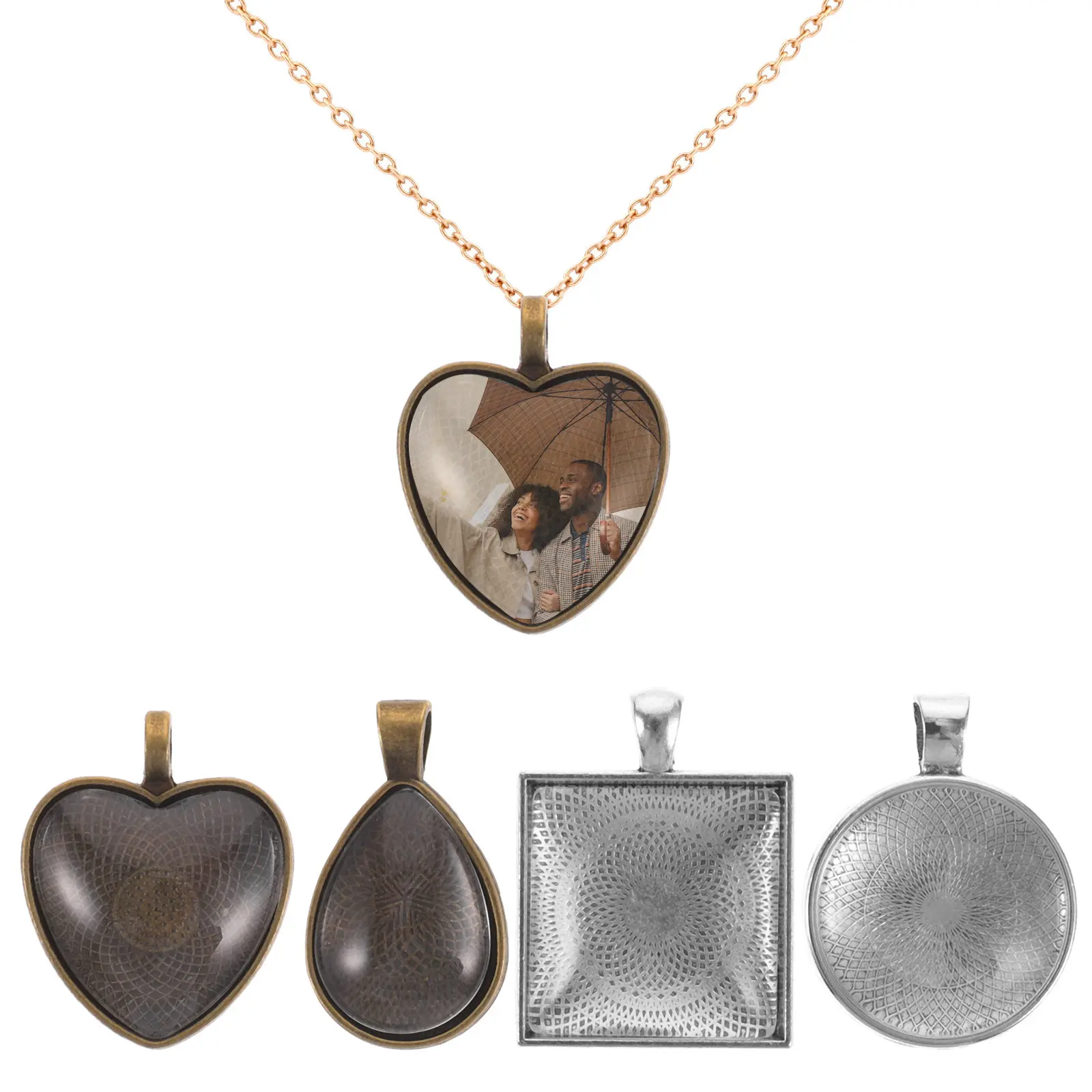 

Набор основ для фото-кулонов из сплава, заготовки для ожерелий, материалы для изготовления ювелирных изделий своими руками, для кабошонов, для подарков ручной работы