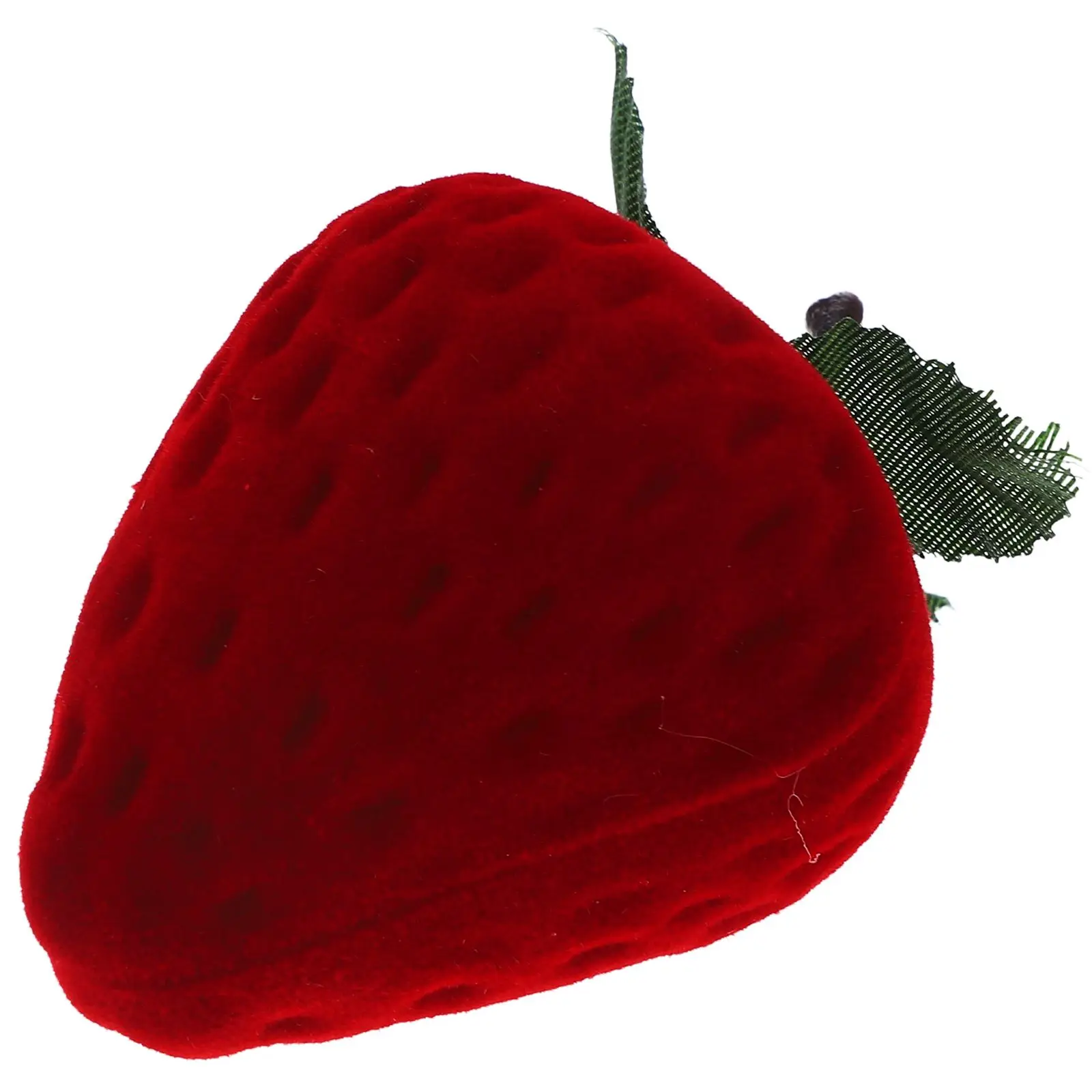 

Strawberry Jewelry Box Wedding Ring Holder Fruit Valentine's Day Bridal Shower Gift Flocking Case For Boxes