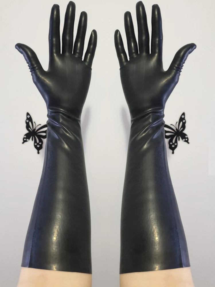 New Latex Gloves mould women gloves Slim finger short Mittens Seamless five fingers Fetish 3D Version or 2D Long